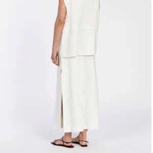 DISSH Taylor Off White LINEN Split Midi Skirt | US 4